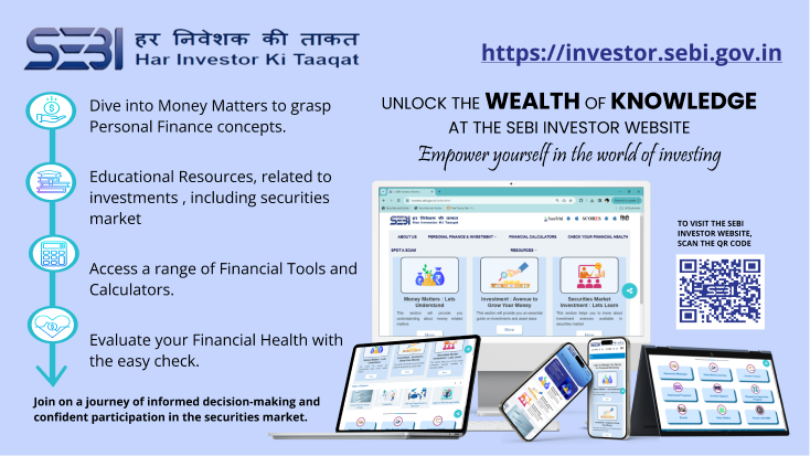 Banner featuring the SEBI Investor web portal for users available at https://investor.sebi.gov.in